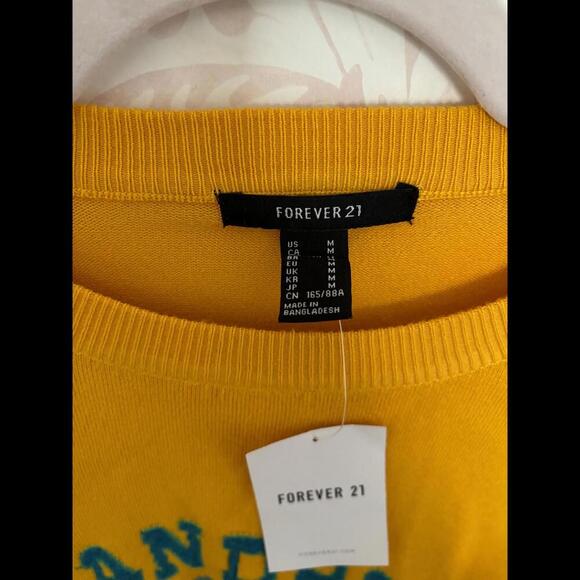 NWT Forever 21 Grand Prix Graphic Sweater - Mustard Yellow - Picture 4 of 6